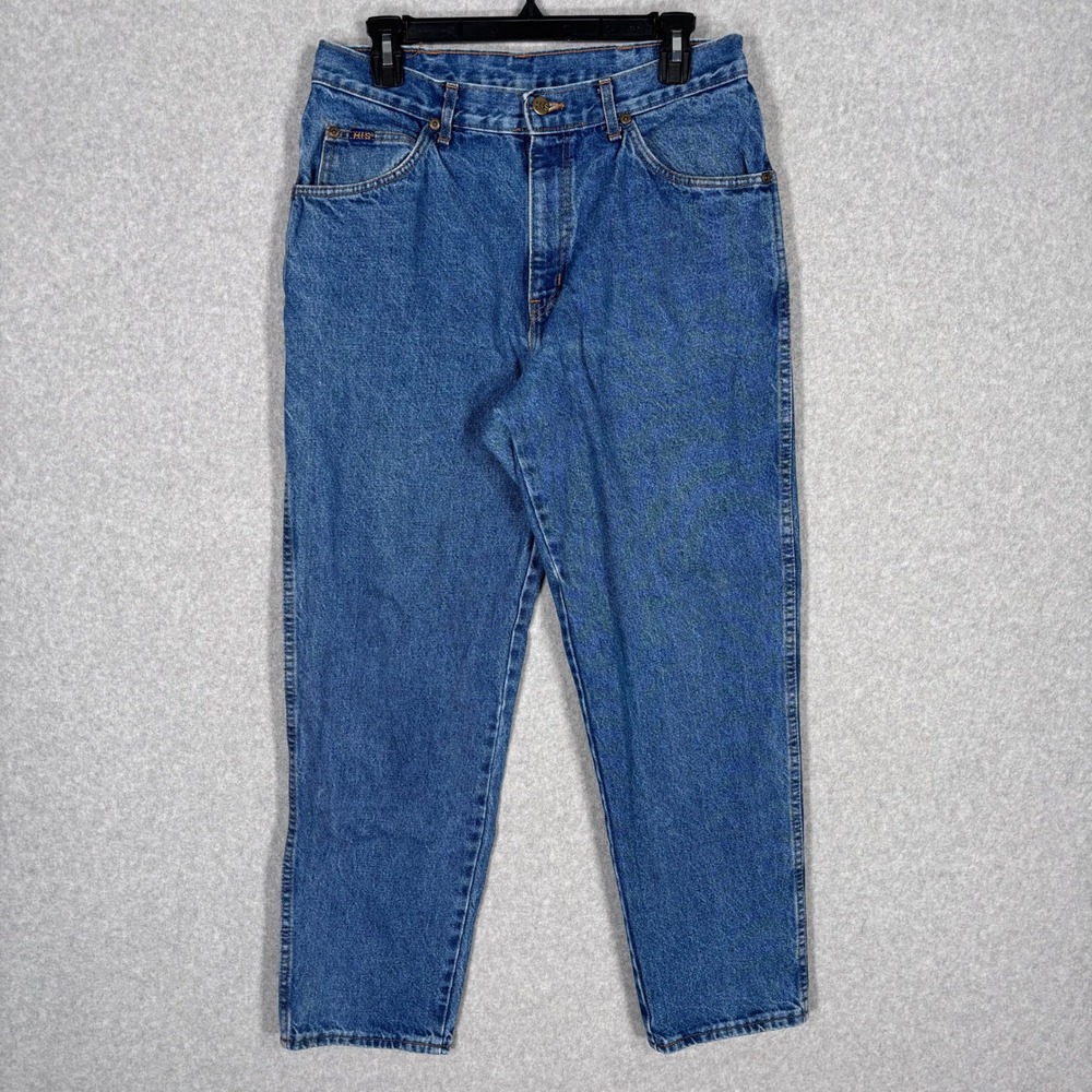 Vintage 90s‎ H.I.S Jeans 34x30 Relaxed Tapered 100% Cotton USA Made Faded Retro